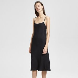 Theory Black Silk Slip Dress